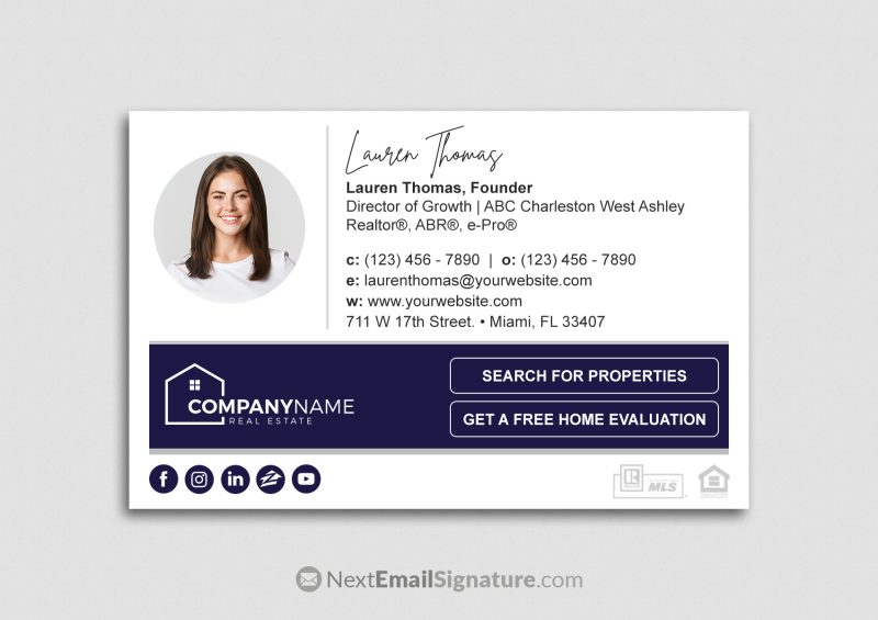 Email signature with 2 button banner