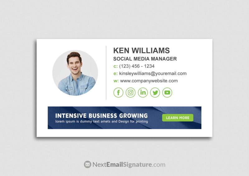Email signature with banner