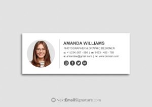 Email signature with headshot