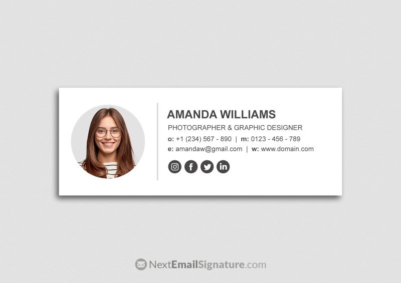 Email signature with headshot